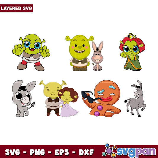 Shrek SVG Bundle Cute Characters