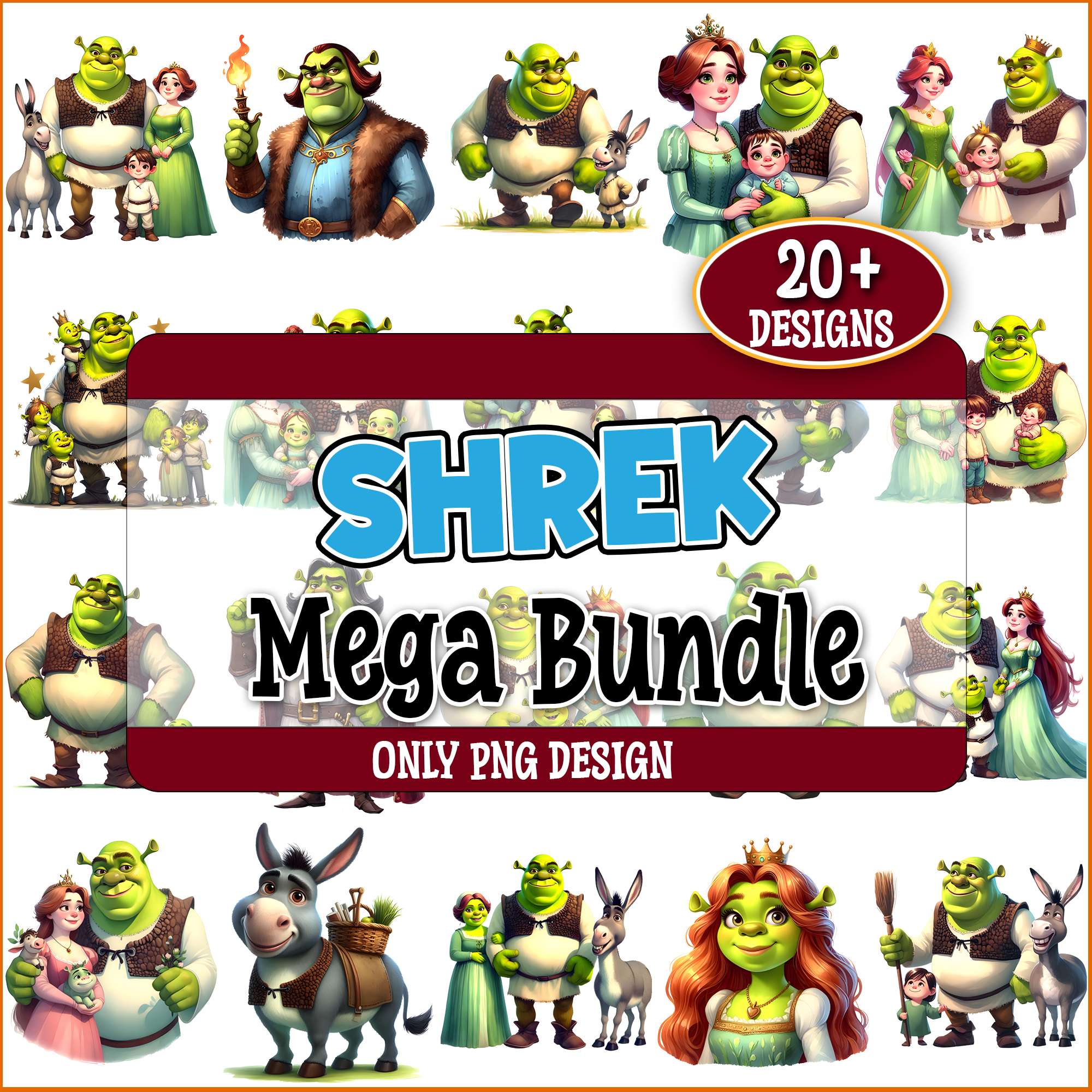 Shrek family png bundle, shrek characters png, fiona shrek png – svgpan