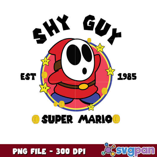Shy guy est 1985 png, shy guy mario png, super mario games png