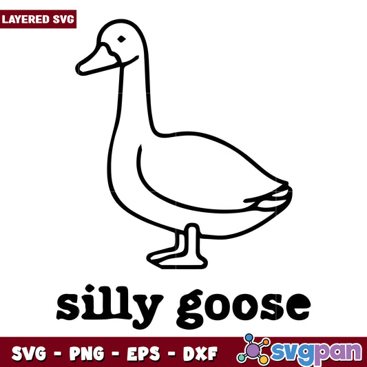 Silly goose black white svg, silly goose svg, silly goose meme svg