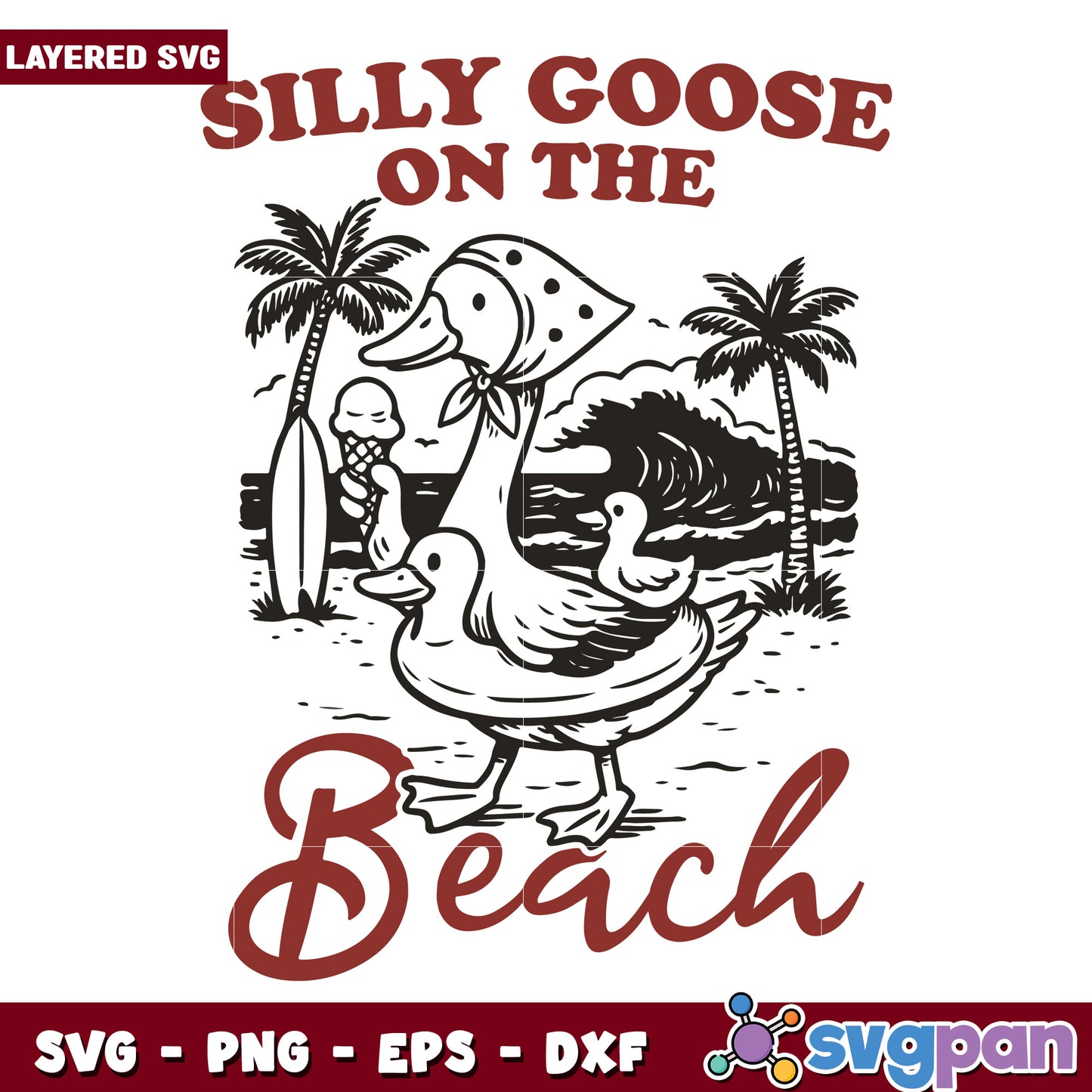 Silly goose on the loose svg, funny animal quote svg, goofy goose design svg