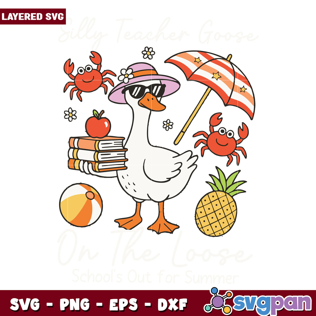 Silly teacher goose on the loose svg, funny classroom goose svg