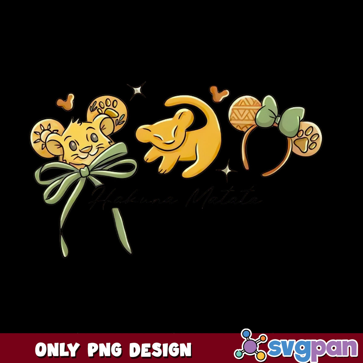Simba Lion King PNG, Hakuna Matata Disney PNG, Mickey Ears PNG