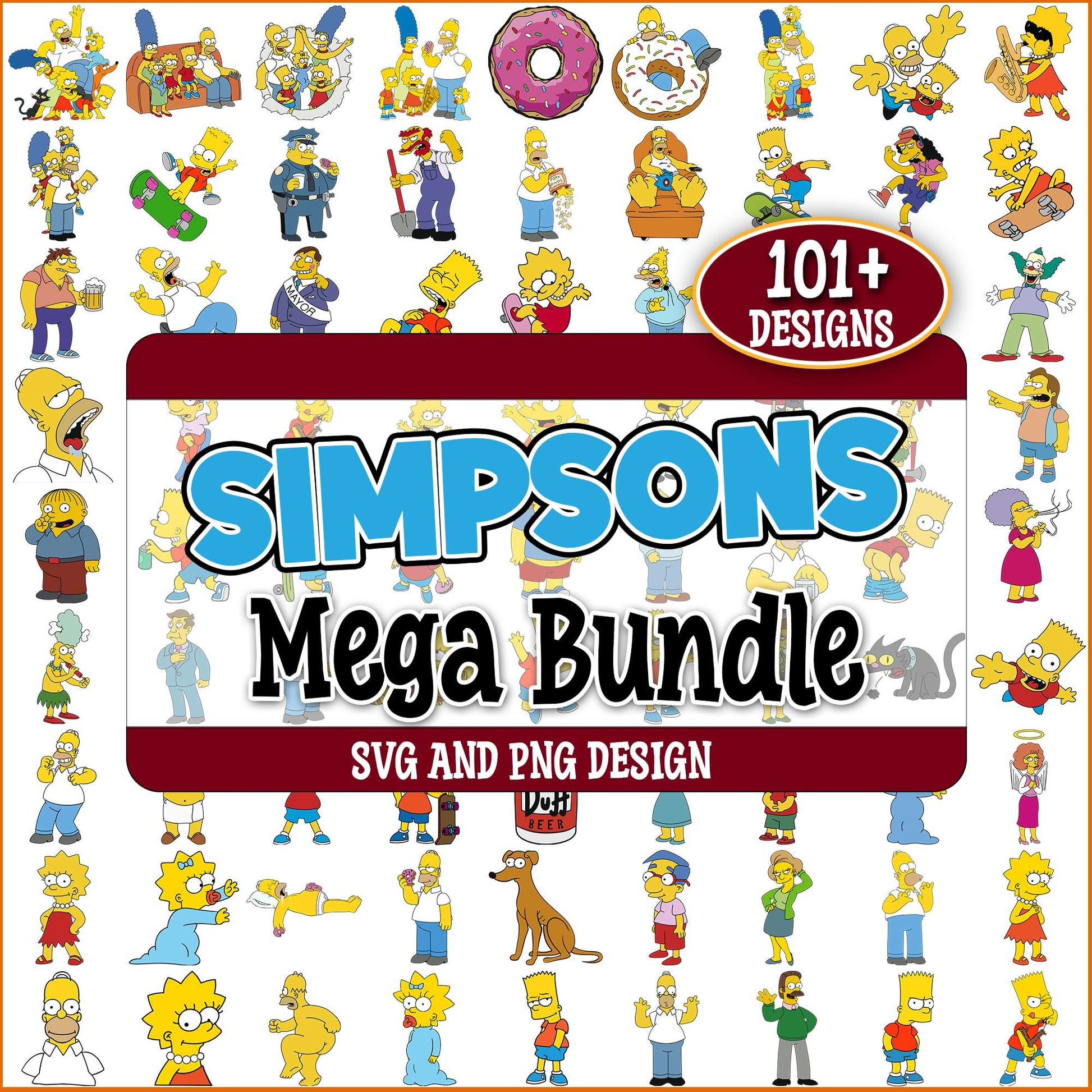 Simpsons designs svg bundle
