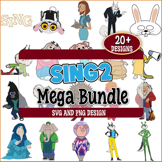 Sing cartoon svg bundle