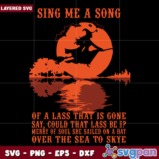 Sing me a song witch svg, funny halloween svg, spooky characters svg