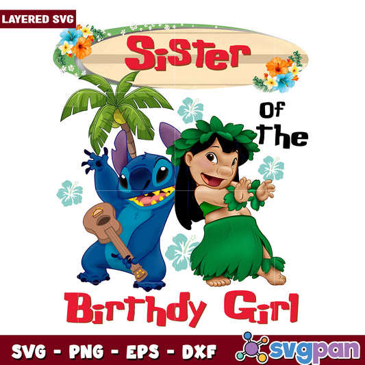 Sister birthday png, lilo and stitch characters png, walt disney png