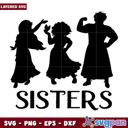 Sisters Silhouette SVG Cut File