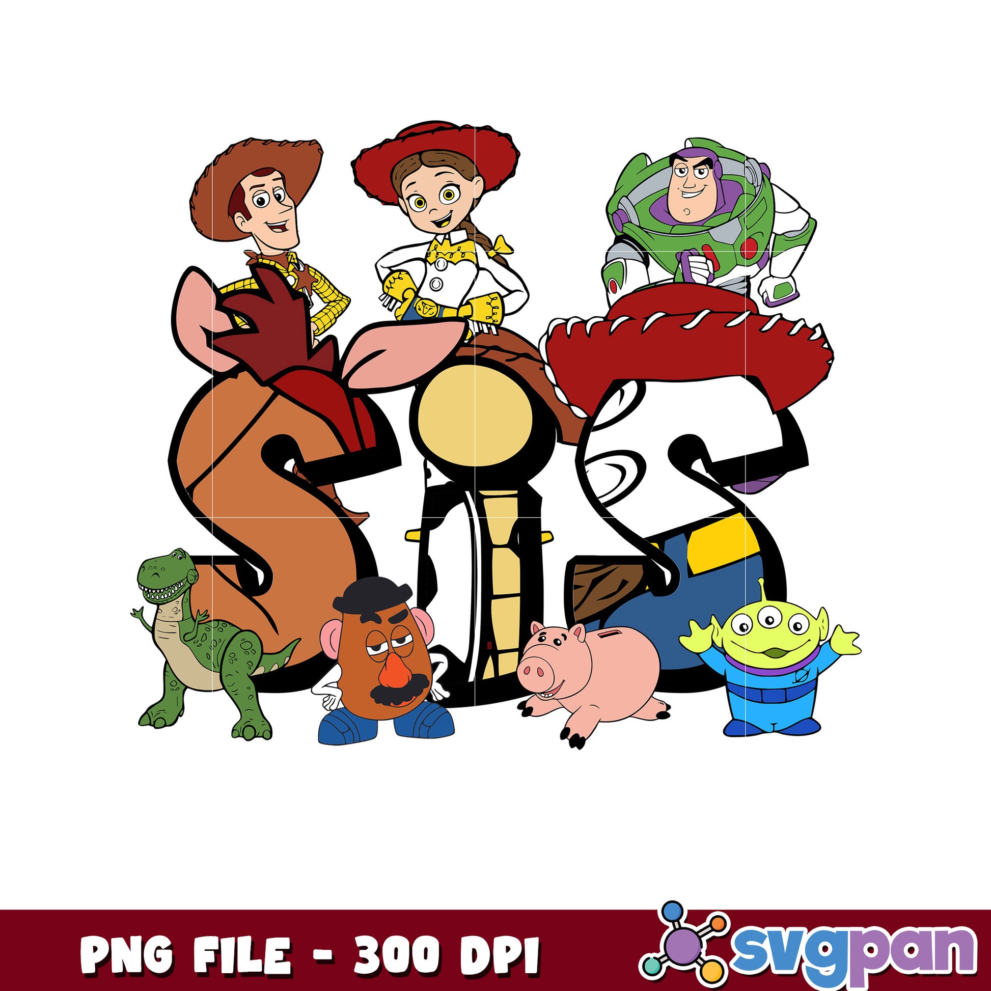 Sis toy story  png, disney plus png, toy story characters png