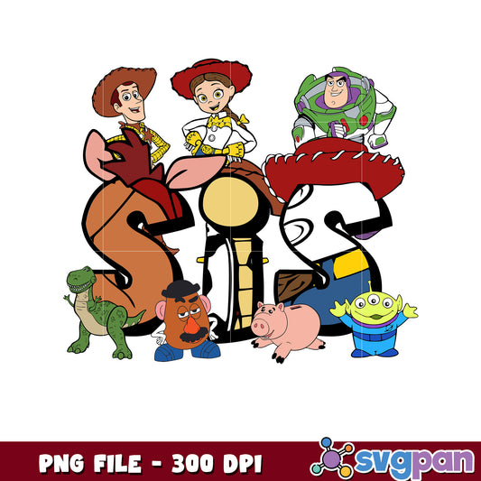 Sis toy story  png, disney plus png, toy story characters png