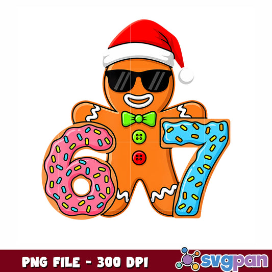 Six seven png, funny ginger cookie png, christmas png