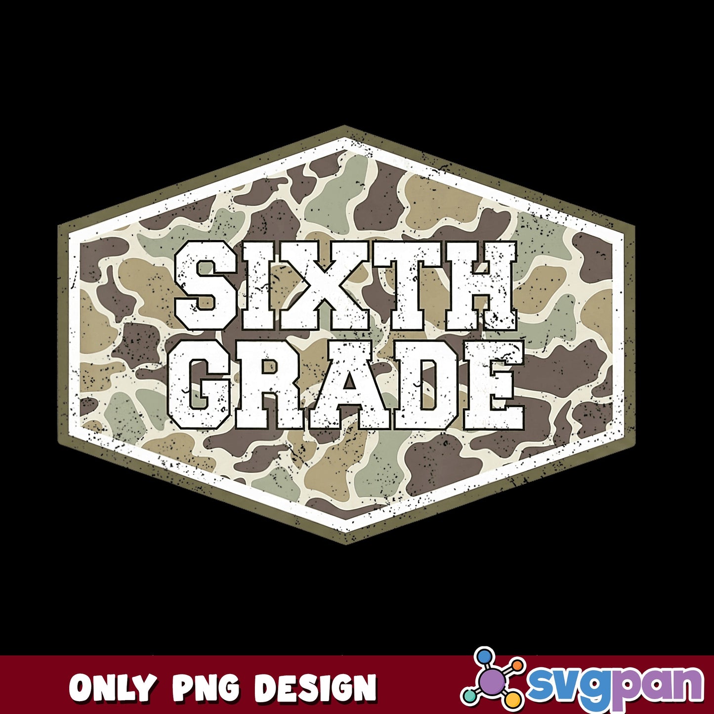 Sixth Grade Camo PNG, Back To School PNG, Teacher PNG