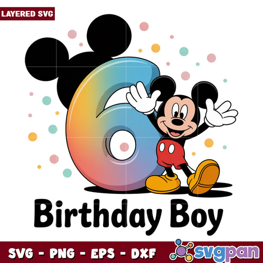 Six years old boy png, disney characters png, mickey mouse png