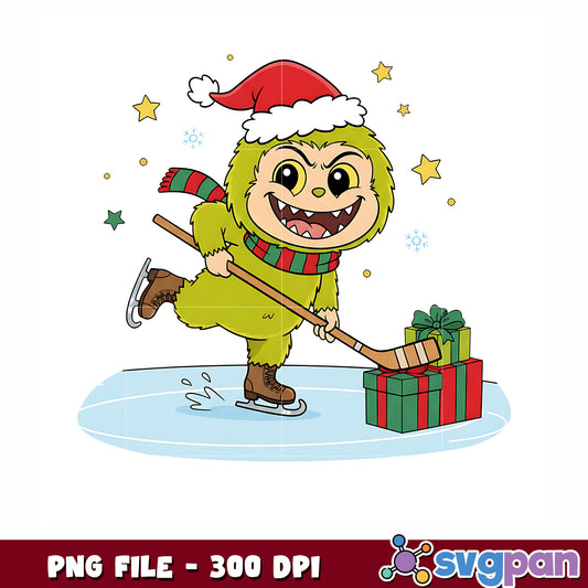 Skating grinch png, christmnas bell png, christmas songs png