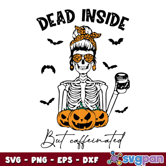 Skeleton Dead Inside Halloween svg