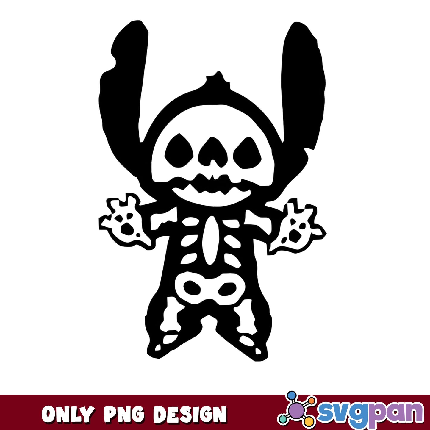 Skeleton Stitch Disney Halloween PNG, Spooky Stitch PNG, Lilo Stitch PNG