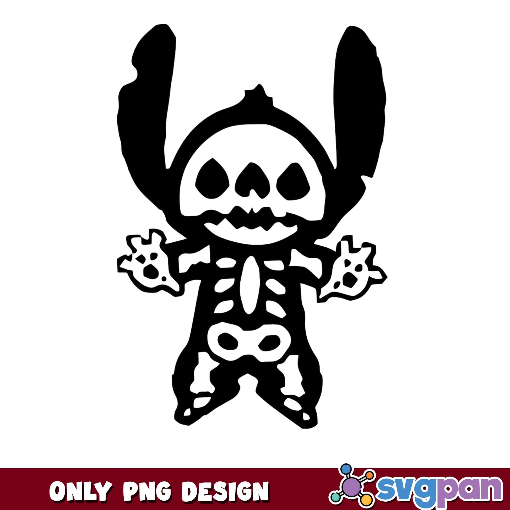 Skeleton Stitch Disney Halloween PNG, Spooky Stitch PNG, Lilo Stitch PNG