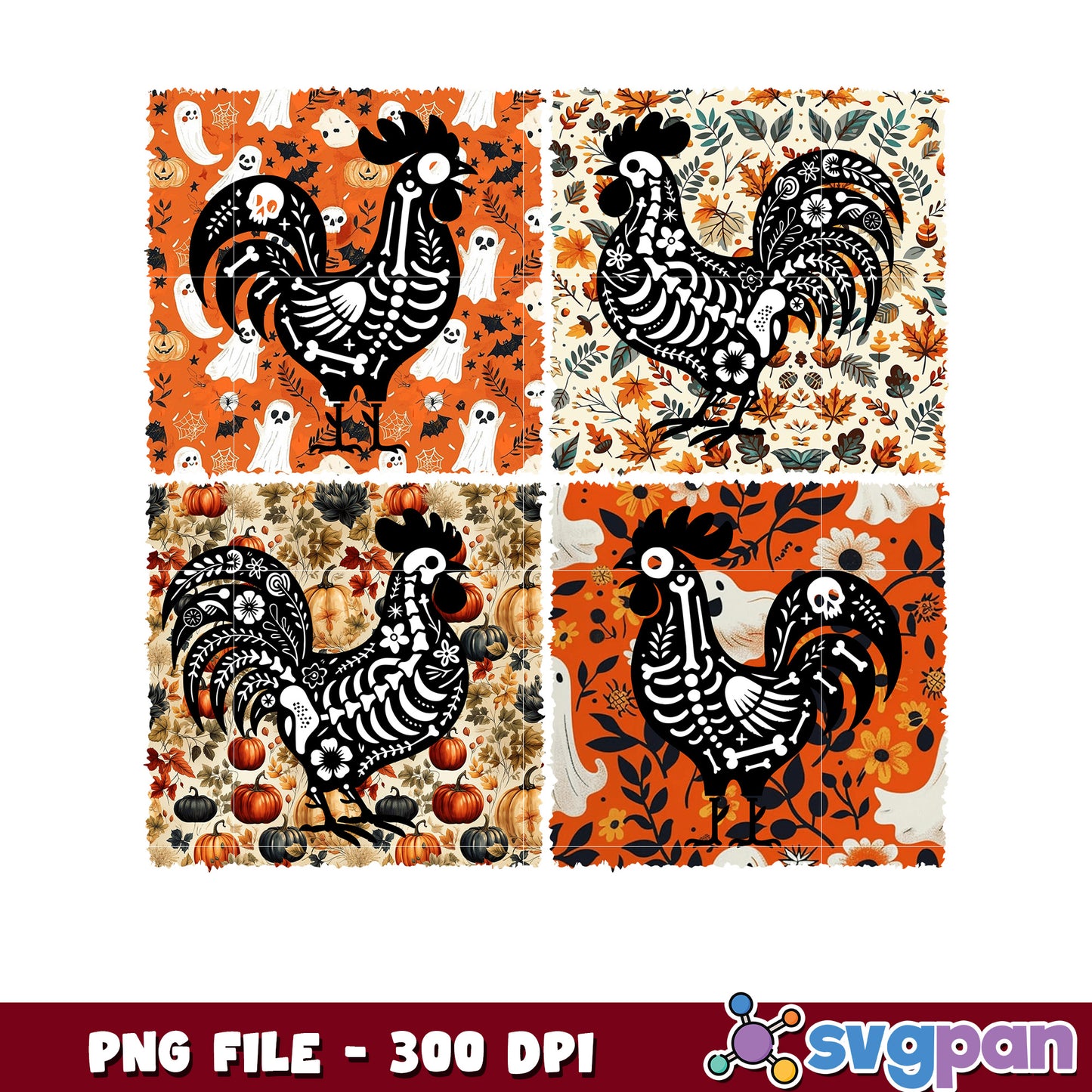 Skeleton chicken halloween png, halloween holiday png, halloween costume png