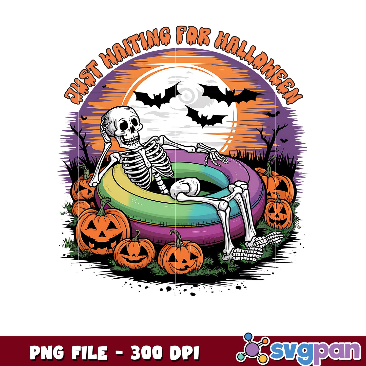 Skeleton waiting for halloween png, trick or treat png, halloween skeletons​ png