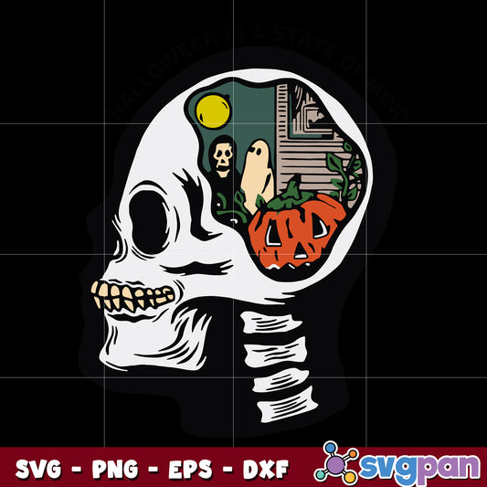 Skull Halloween Is A State Of Mind svg