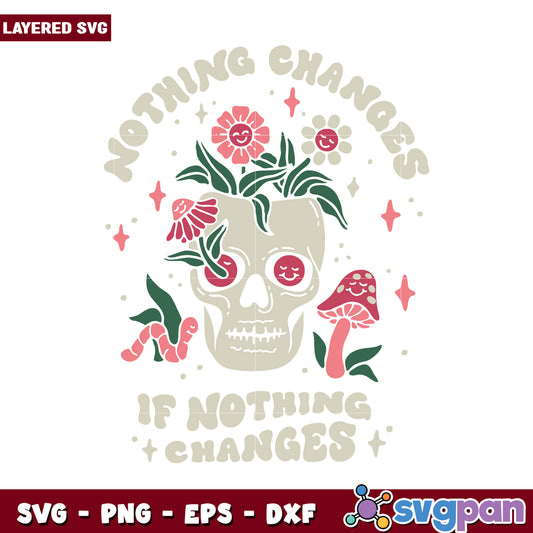 Skull and Floral Design SVG, Perfect for Unique Craft Projects