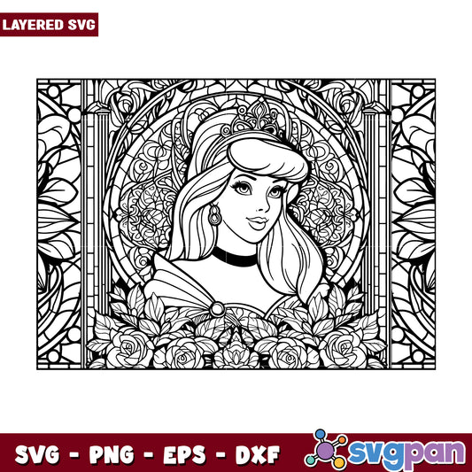 Sleeping Beauty Art Nouveau SVG