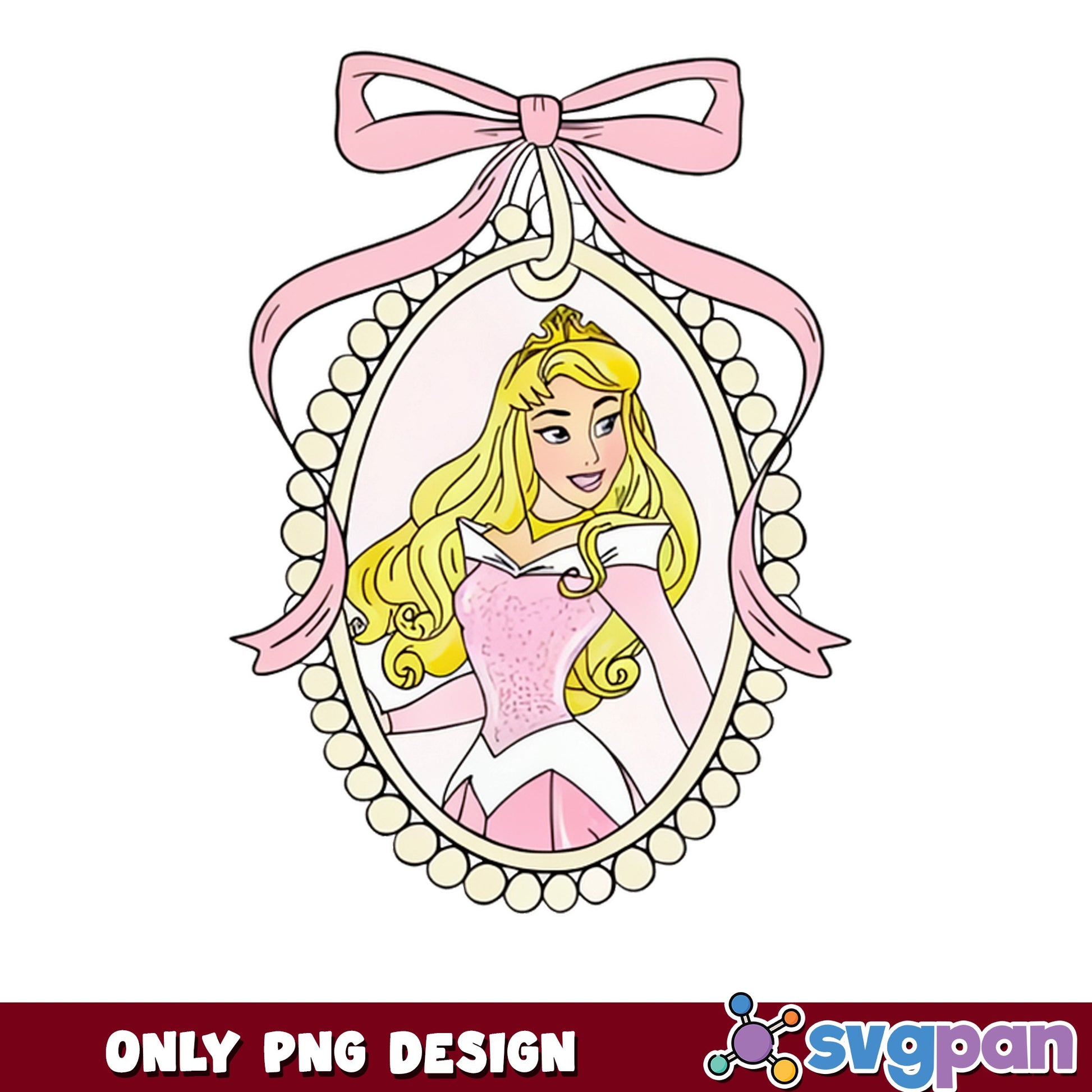 Sleeping Beauty Aurora Cameo PNG, Disney Princess PNG, Coquette Bow PNG