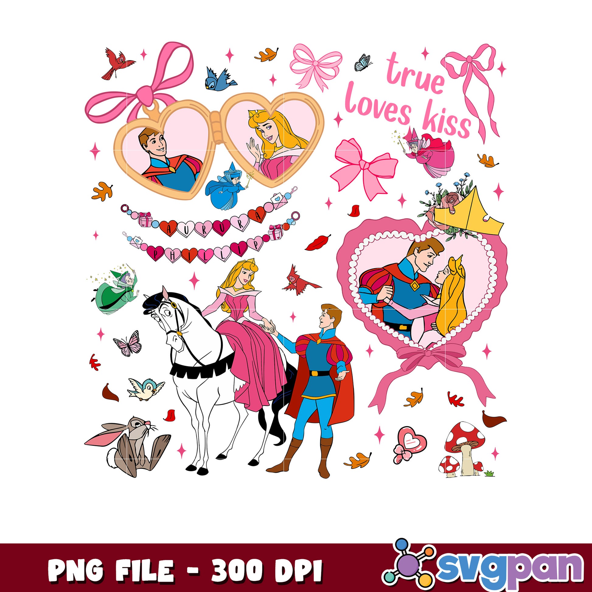 Slepping beauty princess picture frame png, disney characters png, disney princess png