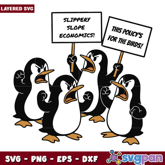 Slippey slope economics pengunin svg, trump tarrifs svg, trump tax svg