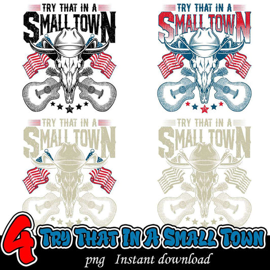 Small Town USA Skull PNG Bundle