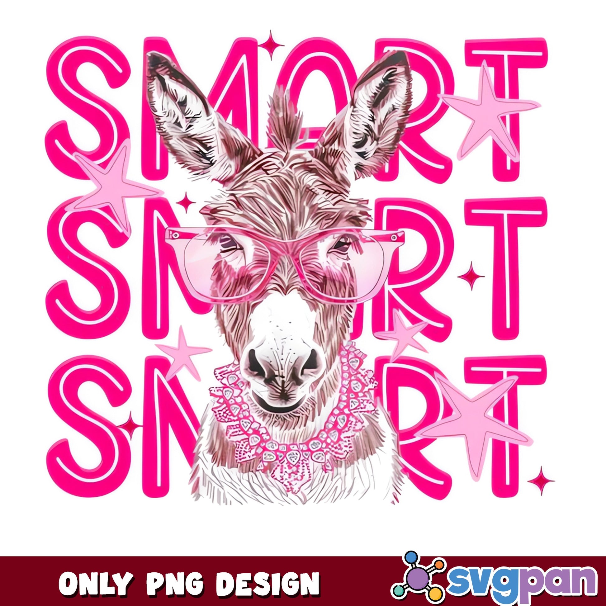 Smart Ass Donkey PNG, Funny Donkey Sublimation PNG, Sassy PNG