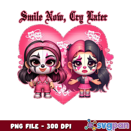 Smile Now Cry Later PNG Design, Cute Character Art
