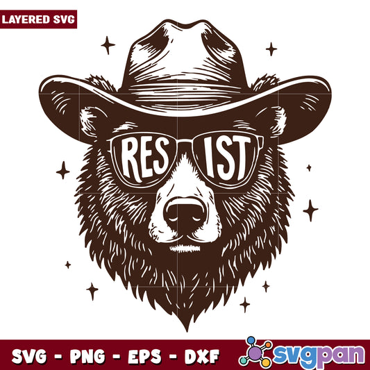 Smoke bear head resist svg design, bear smoke svg, resist bear svg