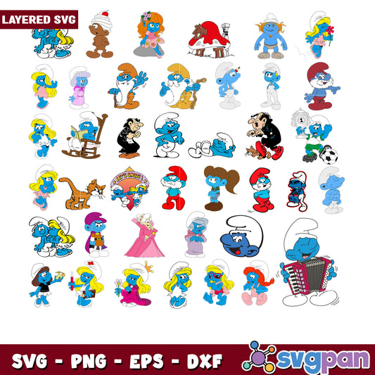 Smurf Character Bundle SVG for Creative Projects
