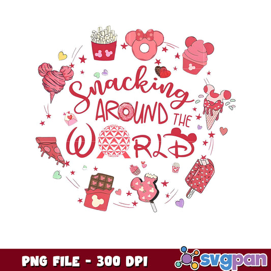 Snacking Around the World PNG Design, Perfect for Prints
