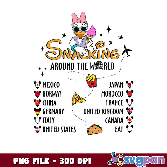 Snacking around the world png, food trip png, eating tour png