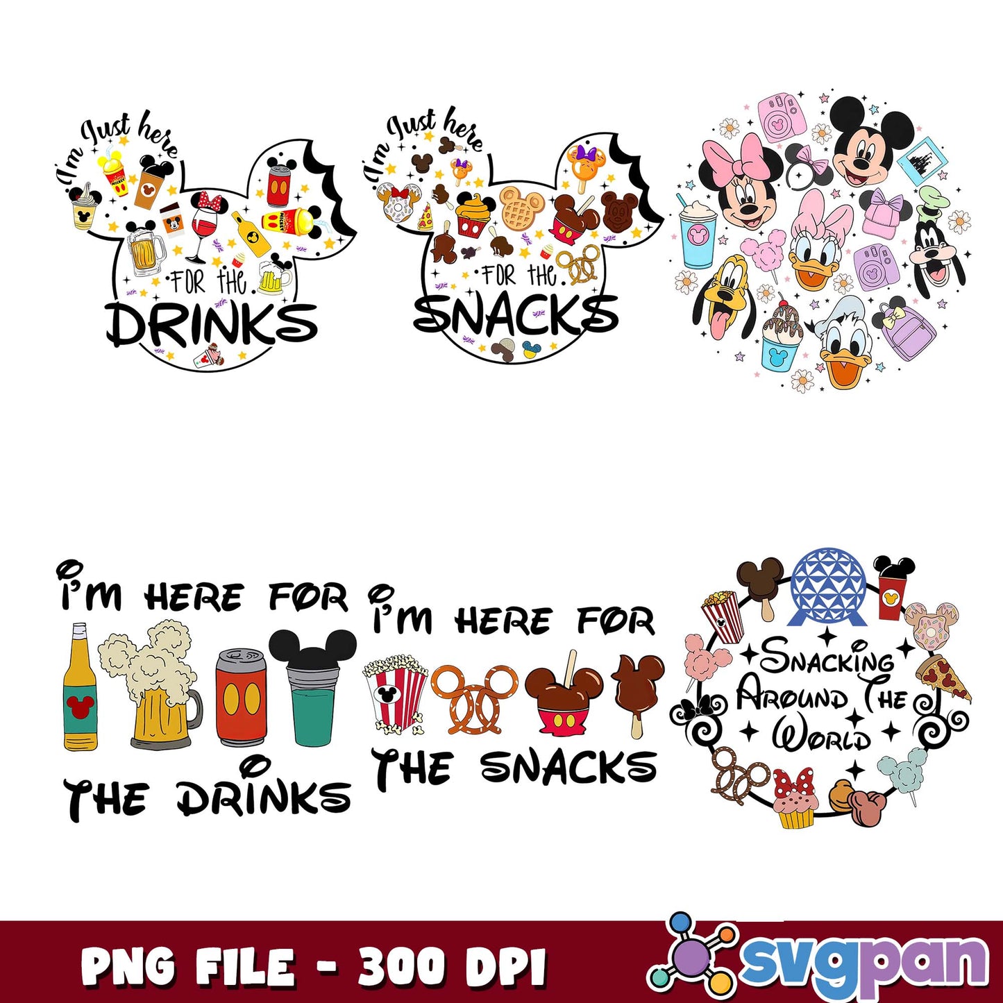 Snacking around the world png bundle