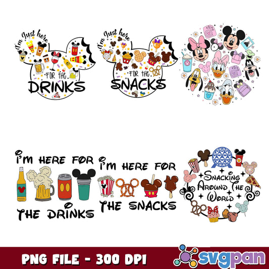 Snacking around the world png bundle