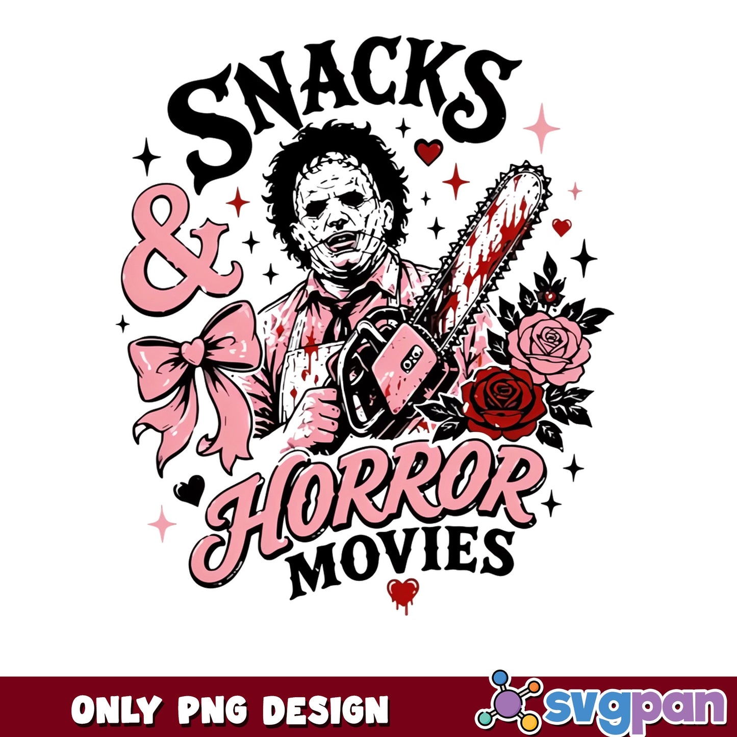 Snacks And Horror Movies PNG, Leatherface Valentine PNG, Horror PNG