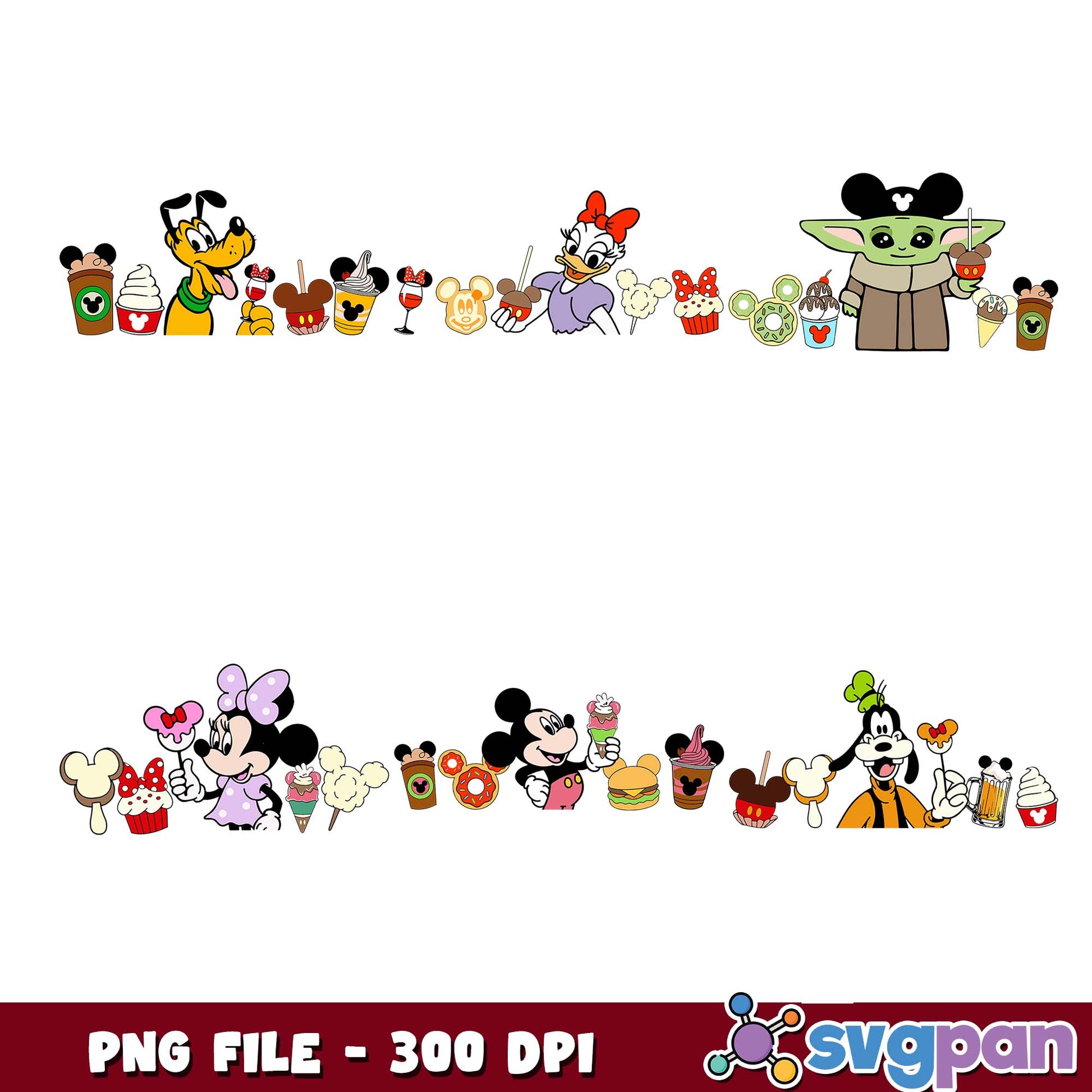 Snacks disney land png bundle