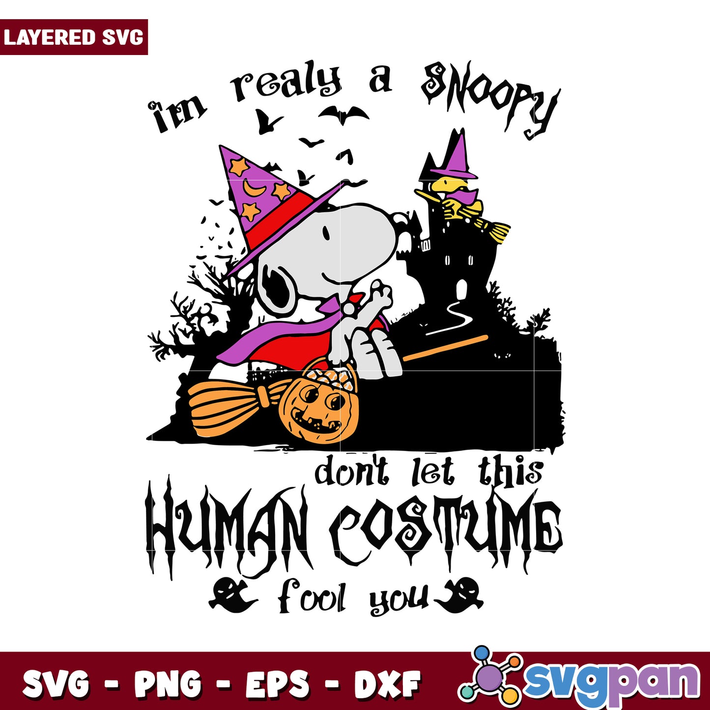 Snoopy Halloween Costume Design, perfect for festive projects