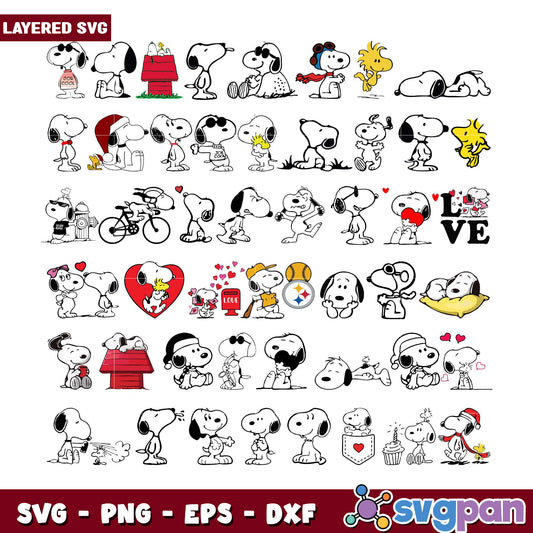 Snoopy Love Bundle SVG for Crafts and Designs