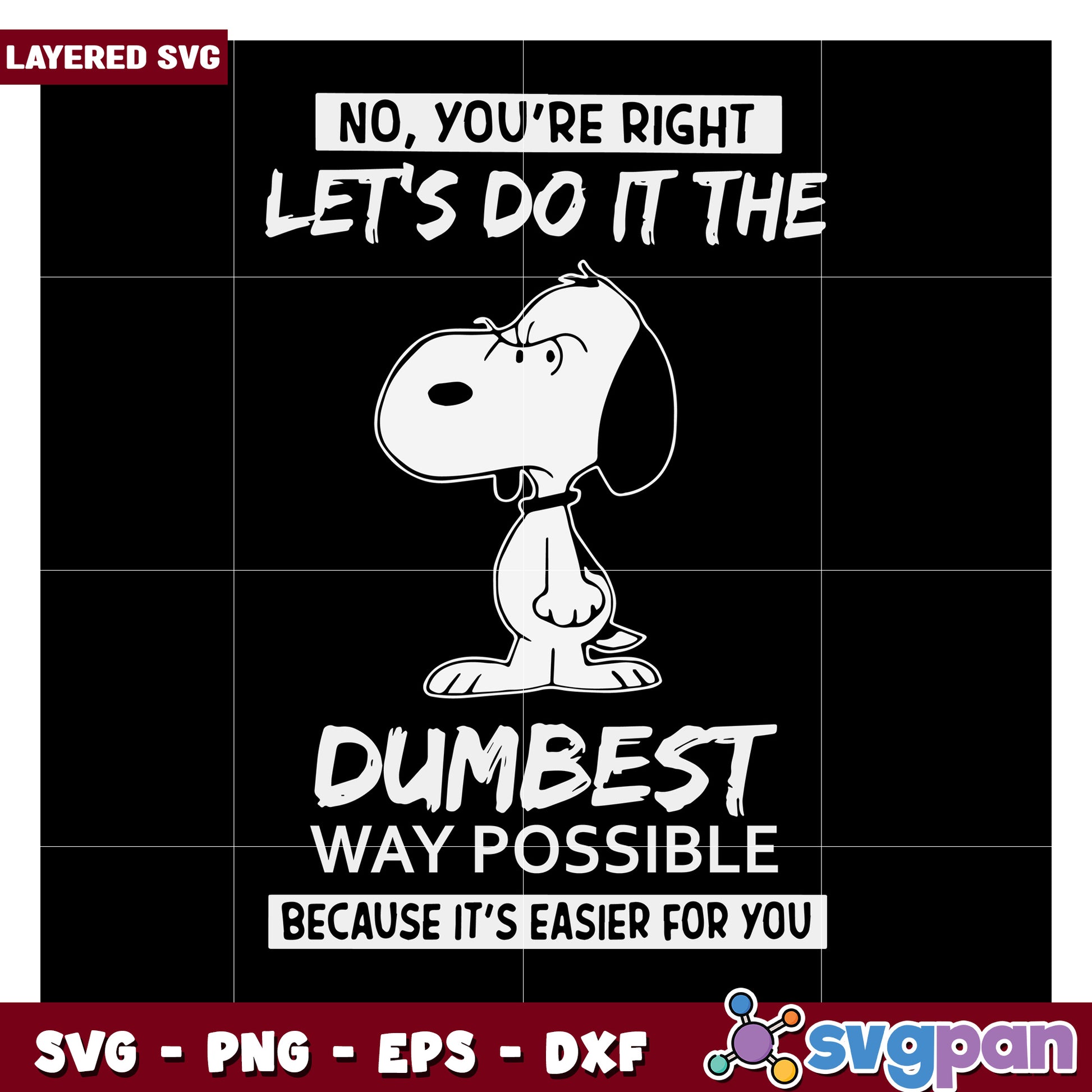 Snoopy SVG Design for Fun Crafts, Easy Layered Graphic File