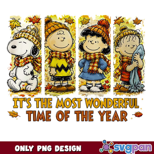 Snoopy And Friends Fall PNG, Peanuts Thanksgiving PNG, Autumn PNG