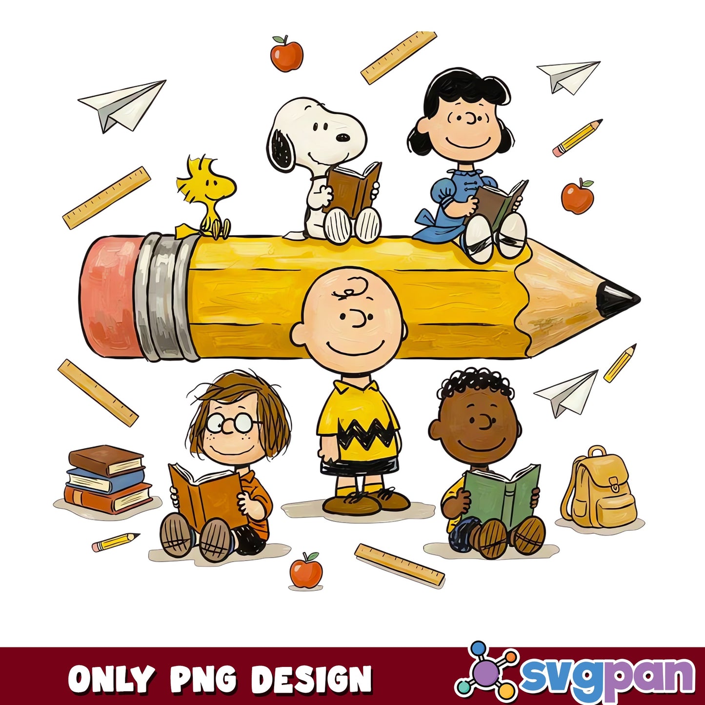 Snoopy Charlie Brown Back To School PNG, Peanuts PNG, Cute PNG