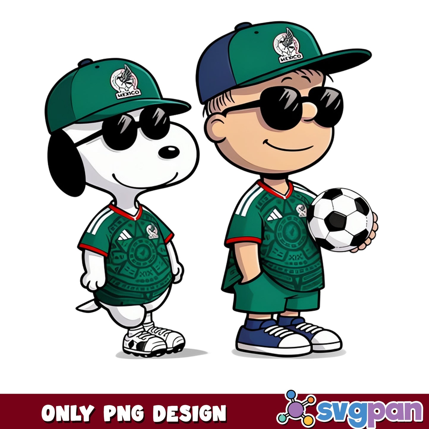 Snoopy Charlie Brown Mexico Soccer PNG, Peanuts Football PNG, Mexico Team PNG