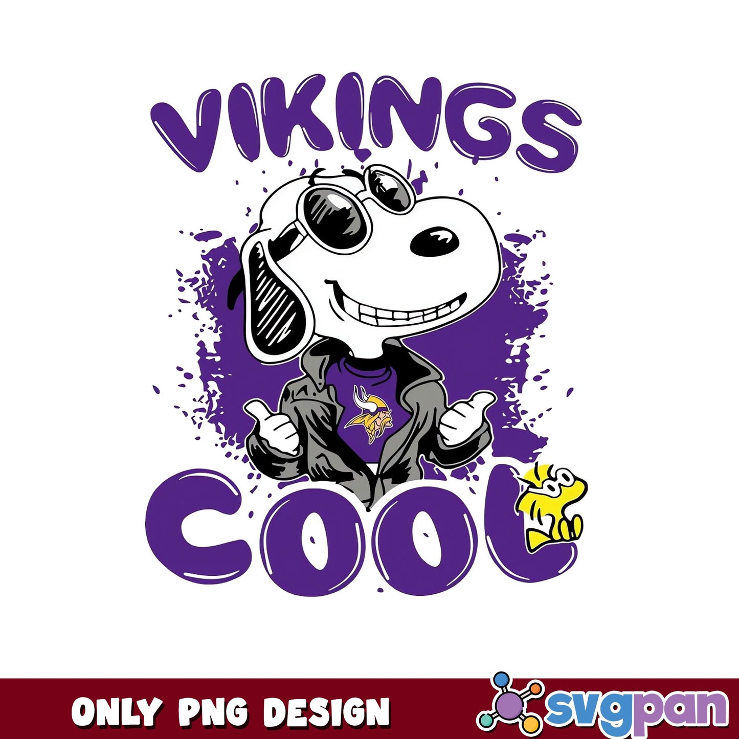 Snoopy Cool Minnesota Vikings PNG, NFL Football PNG, Vikings PNG