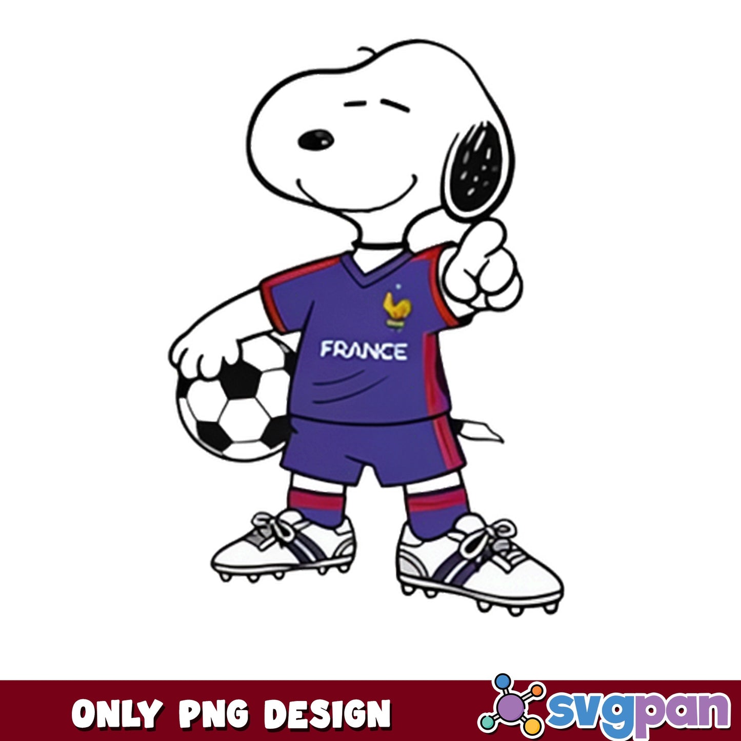 Snoopy France Soccer PNG, Peanuts Football Player PNG, Sports PNG