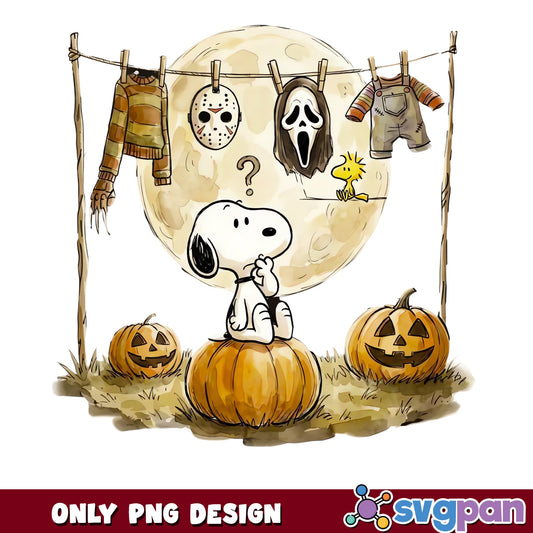 Snoopy Halloween Horror PNG, Peanuts Halloween PNG, Spooky PNG