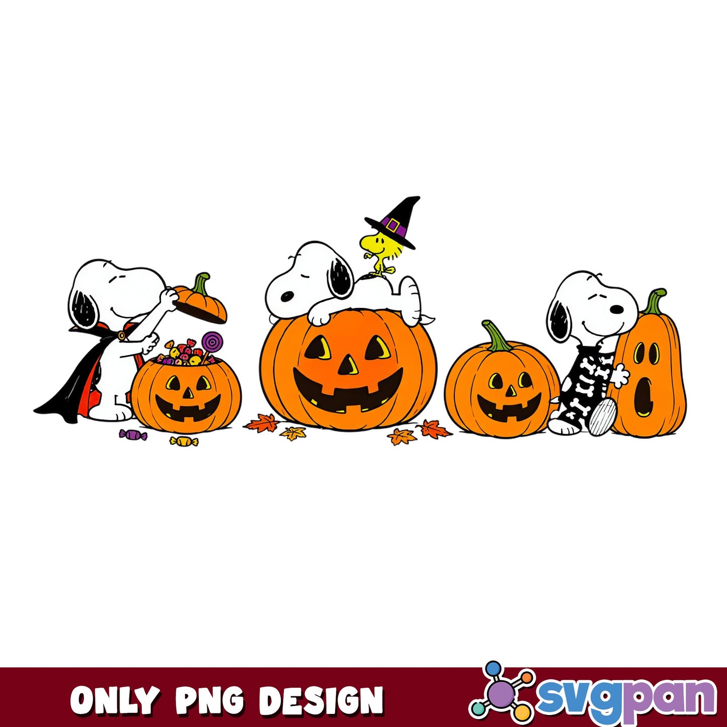 Snoopy Halloween PNG, Peanuts Halloween Pumpkin PNG, Woodstock PNG